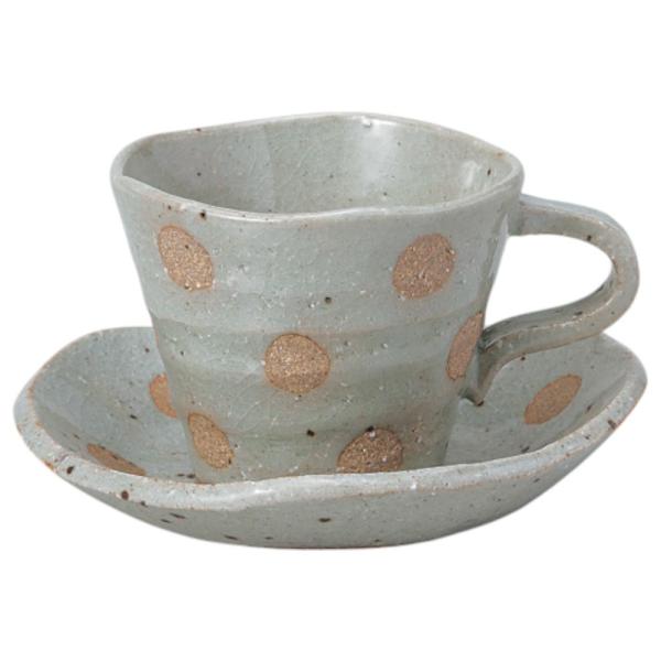 食器 珈琲碗皿 コーヒーカップ ソーサー/ 水玉土物コーヒーカップ＆ソーサー 200cc /家庭用 ...