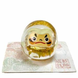 ガラス 置物 達磨 ダルマ 小さい/ だるま (大) 金 硝子飾り /縁起物