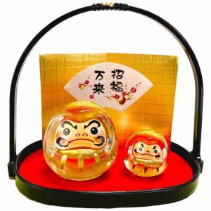 ガラス 置物 達磨 ダルマ 小さい/ だるま (大) 金 硝子飾り