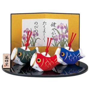 五月人形 コンパクト 陶器 小さい おとぎ話 金太郎/ 鯉のり金太郎（水