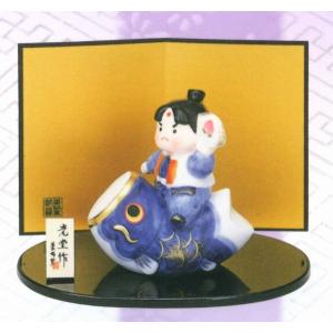 五月人形 コンパクト 陶器 小さい 鯉のぼり/ 染錦鯉のぼり桃太郎 /こどもの日 端午の節句 初夏 お祝い 贈り物 プレゼント
