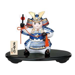 五月人形 コンパクト 陶器 小さい 大将 武将/ 染錦出世大将（大）