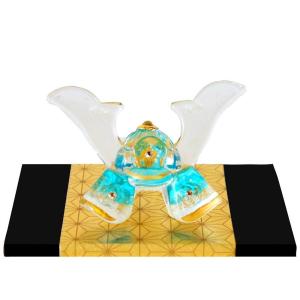 五月人形 コンパクト ガラス 兜 かぶと/ クリスタル兜 /こどもの日