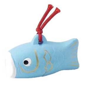 五月人形 コンパクト 陶器 小さい 鯉のぼり/ 鯉のぼり福鈴子供　青