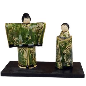 雛人形 コンパクト 陶器 小さい 可愛い ひな人形/ 人形師の手造り