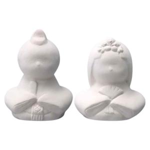 雛人形 コンパクト 陶器 小さい 可愛い ひな人形/ お絵かき雛人形(親王雛)