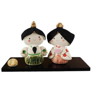 雛人形 コンパクト 陶器 小さい 可愛い ひな人形/ 濱田ひろこ作 うさぎ