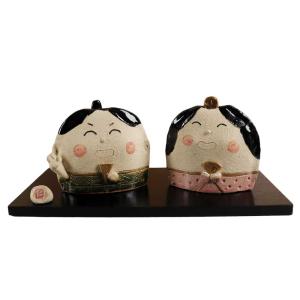 雛人形 コンパクト 陶器 小さい 可愛い ひな人形/ 濱田ひろこ作 うさぎ