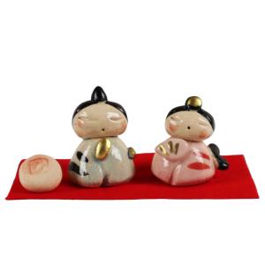 雛人形 コンパクト 陶器 小さい 可愛い ひな人形/ 濱田ひろこ作 わらべ