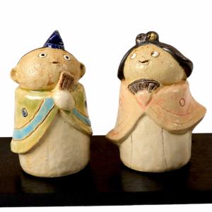 雛人形 コンパクト 陶器 小さい 可愛い ひな人形/ 濱田ひろこ作 うさぎ