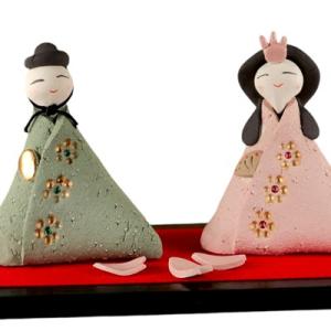 雛人形 コンパクト 陶器 小さい 可愛い ひな人形/ 濱田ひろこ作 うさぎ