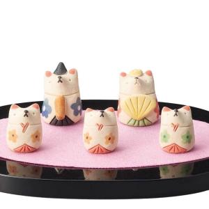 ひな祭り 置物 小物入れ 犬箱/ 須はら錦彩犬筥（大・左）（白） /雛