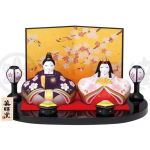 雛人形 コンパクト 陶器 小さい 可愛い/ 錦彩花かざり雛(五段飾り