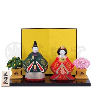 雛人形 コンパクト 陶器 小さい 可愛い ひな人形/ 古代織部梅松土雛
