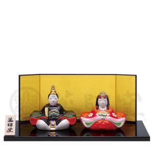 リュウコドウ 京都 ぽてりひな2人(麻の葉)桜几帳付 001-0888 返品種別A