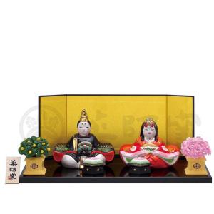 雛人形 コンパクト 陶器 小さい 可愛い/ 錦彩花かざり雛 /ミニチュア