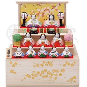 雛人形 コンパクト 陶器 小さい 可愛い ひな人形/ 錦彩花かざり