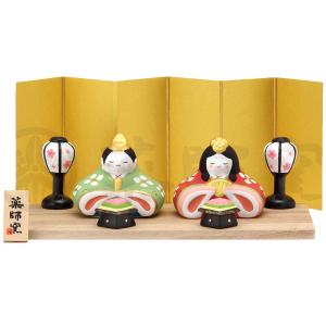 雛人形 コンパクト 陶器 小さい 可愛い ひな人形/ 花木箱 雛段飾り