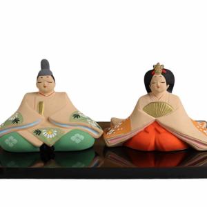 雛人形 コンパクト 陶器 小さい 可愛い ひな人形/ 平安洛中内裏雛