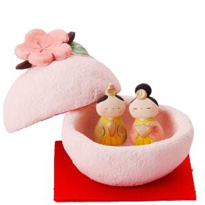 雛人形 コンパクト 陶器 小さい 可愛い ひな人形/ 錦彩さくら雛