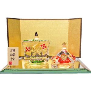 雛人形 コンパクト ガラス 小さい 可愛い ひな人形/