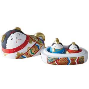 ひな祭り 置物 小物入れ 犬箱/ 須はら錦彩犬筥（大・左）（白） /雛