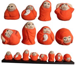 陶器 置物 ダルマ 小さい 縁起物/ 小福達磨・赤 /贈り物 プレゼント