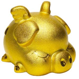 金の豚 縁起物 招財 金運 置物 ブタ/ 金豚ちゃん パール金貯金箱 /風水