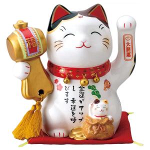 開運 招福 縁起物 おもてなし 商売繁盛 家庭円満/ 着物小判招き猫