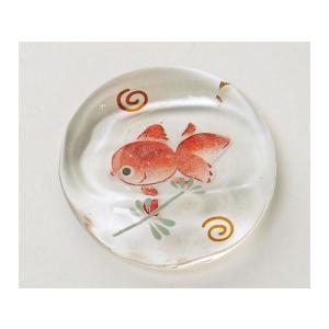 涼風ガラス箸置き 金魚赤 丸 ポイント消化｜duralex