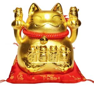 招き猫 置物 金色 ゴールド 縁起物 豪華/ 金運招き猫 特大 /インテリア