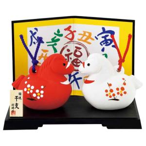 干支 午 置物 馬 うま 2026年/ 開運紅白の午親子（小） /粗品 販促
