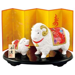 干支 未 羊 ひつじ 2027年 置物/ 開運松竹梅未福鈴 /粗品 販促 景品