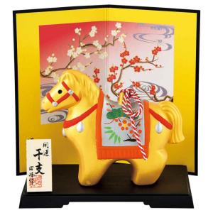 干支 午 置物 馬 うま 2026年/ 染錦招福午(大) /粗品 販促 景品 縁起