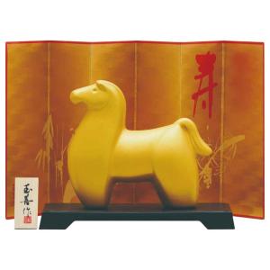 干支 午 置物 馬 うま 2026年/ パール金（小） /粗品 販促 景品 縁起