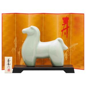 干支 午 置物 馬 うま 2026年/ 青磁（大） /粗品 販促 景品 縁起 町内