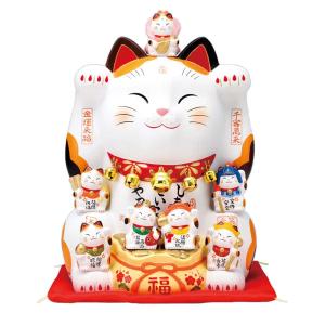 招き猫 大型 巨大/ 大入白猫8号（左手） /置物 贈り物 プレゼント