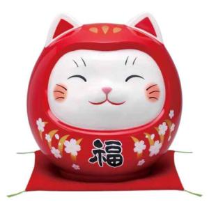 招き猫 置物 大きい 貯金箱 陶器 (彩絵招福大開運招き猫 特大 9号