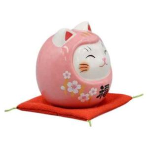 ダルマ 置物 インテリア ネコ 可愛い/ 彩絵...の詳細画像2