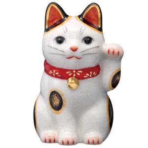 開運 縁起物 黒猫 猫の置物 岐阜 美濃の焼き物 福猫 鈴/ 民芸招猫・黒