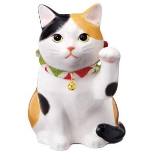 【片岡メリヤス】招き猫の置き物 招き猫 置物 まねきねこ/ うちの招き猫(ぶち) /開店祝い 開運