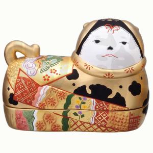 ひな祭り 置物 小物入れ 犬箱/ 須はら錦彩犬筥（大・左）（金）