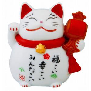 招き猫 大型 巨大/ 大入白猫8号（左手） /置物 贈り物 プレゼント