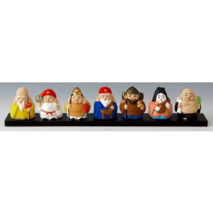 縁起物 置物 盆のり七福神飾り 規格 豆サイズ 日本製 陶器 七福神 極小