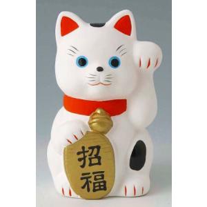 招き猫 大型 巨大/ 大入白猫8号（左手） /置物 贈り物 プレゼント