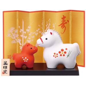 2026年は午年(うまどし)入手困難　神馬　かわいい小さい白い馬　2つセット 干支 午 置物 馬 うま 2026年/ 白祥招福午(白駿) /粗品 販促