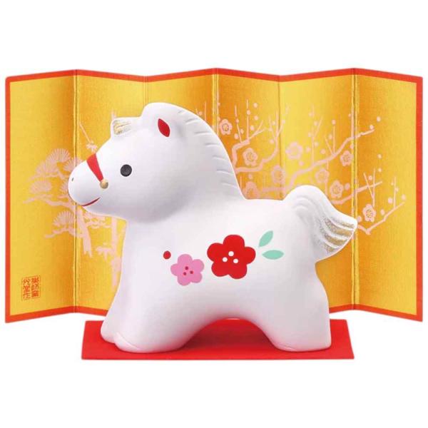 干支 午 置物 馬 うま 2026年/ 錦彩招福午(紅梅) /粗品 販促 景品 縁起 町内会 敬老会...