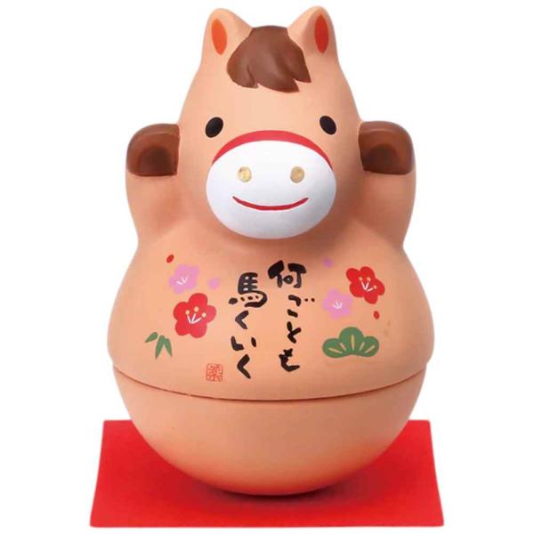 干支 午 置物 馬 うま 2026年/ 錦彩招福おきあがり午 /粗品 販促 景品 縁起 町内会 敬老...