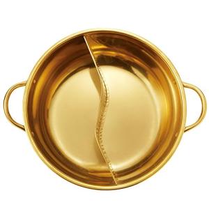 金色のよくばり 2食鍋 28cm 2種類の鍋を同時に調理可能 仕切り鍋 ステンレス製 IH対応 2654301m｜dw-bestselectshop