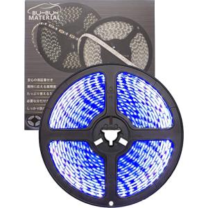 ぶーぶーマテリアル 色が綺麗なLEDテープ ブルー 青 600 LED 白ベース 5m 12V 防水｜dw-bestselectshop